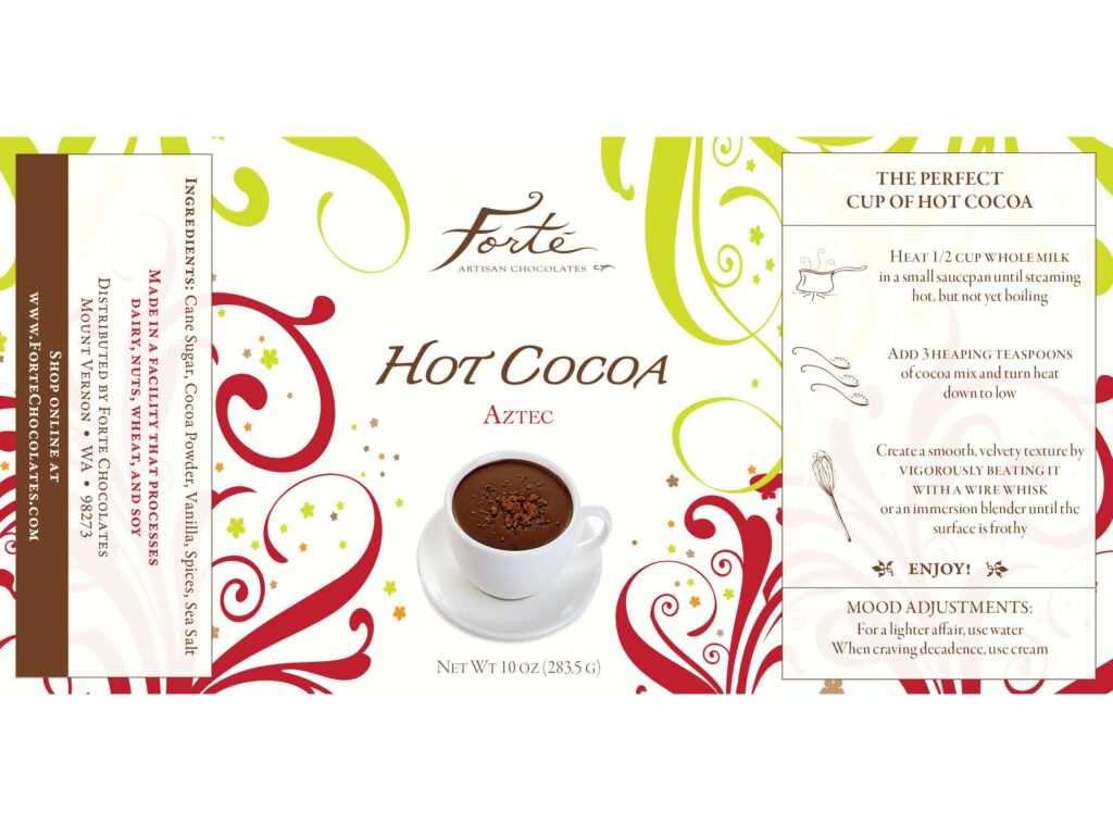 Label for aztec hot cocoa