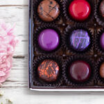 Close up of Gourmet Dark Chocolate 12 piece Dark Lover's Truffle Collection