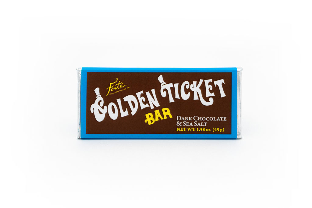 Golden Ticket Dark Chocolate and Sea Salt bar