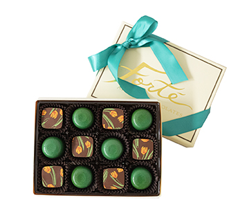 Web Spring Truffles collection featuring organic rosemary herbs and smooth dark and white truffles