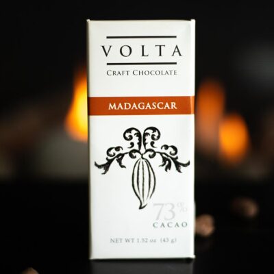 Volta Madagascar bar packaging with lights in background