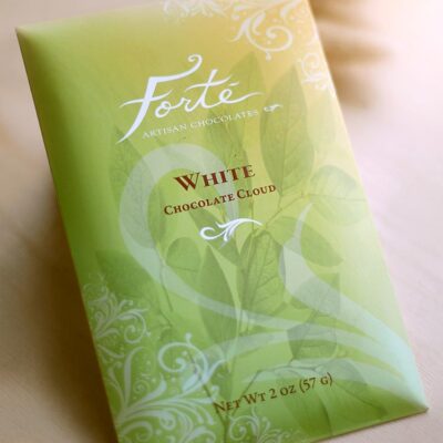 White chocolate cloud bar packaging