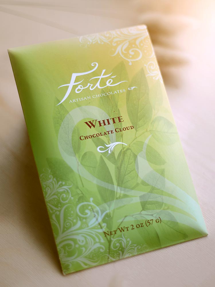 White chocolate cloud bar packaging